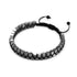 Géome sacrée | Hématite Mat | Bronze à canon | Bracelet octaèdre
